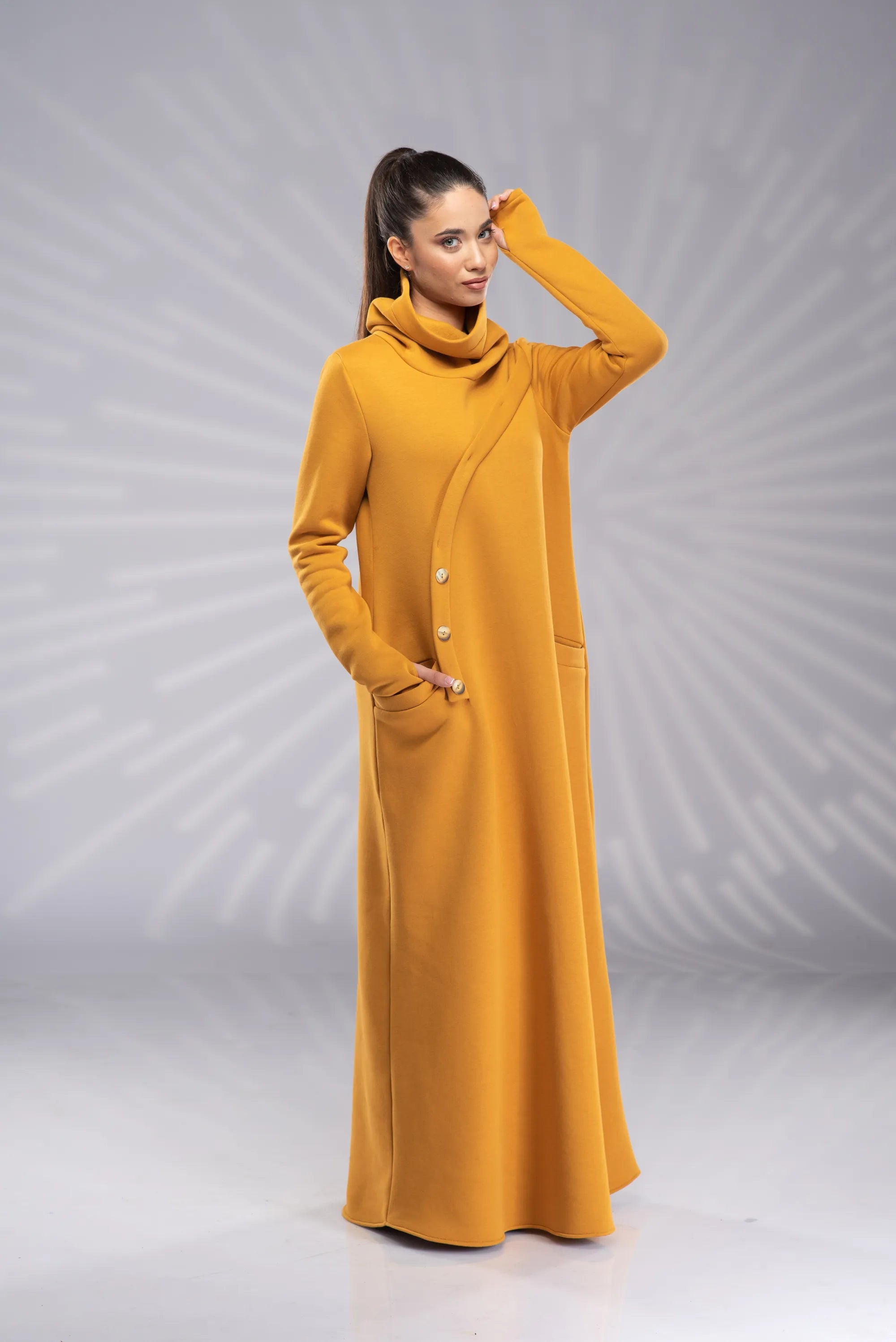 Winter Maxi Plus Size Turtleneck Kaftan Dress-Danellys-2.webp