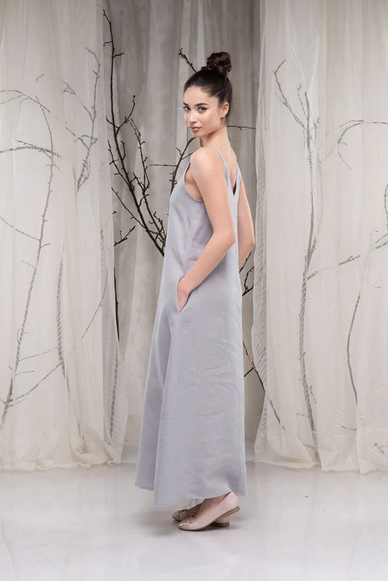 Long Linen Slip Strappy Maxi Dress-Danellys-3.webp