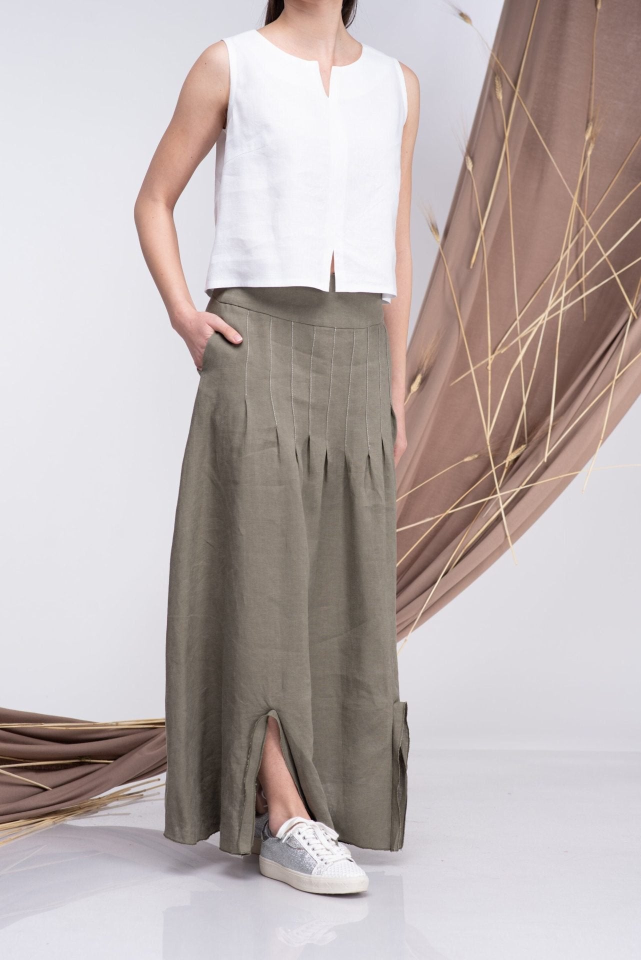 Linen Maxi Summer Long Skirt