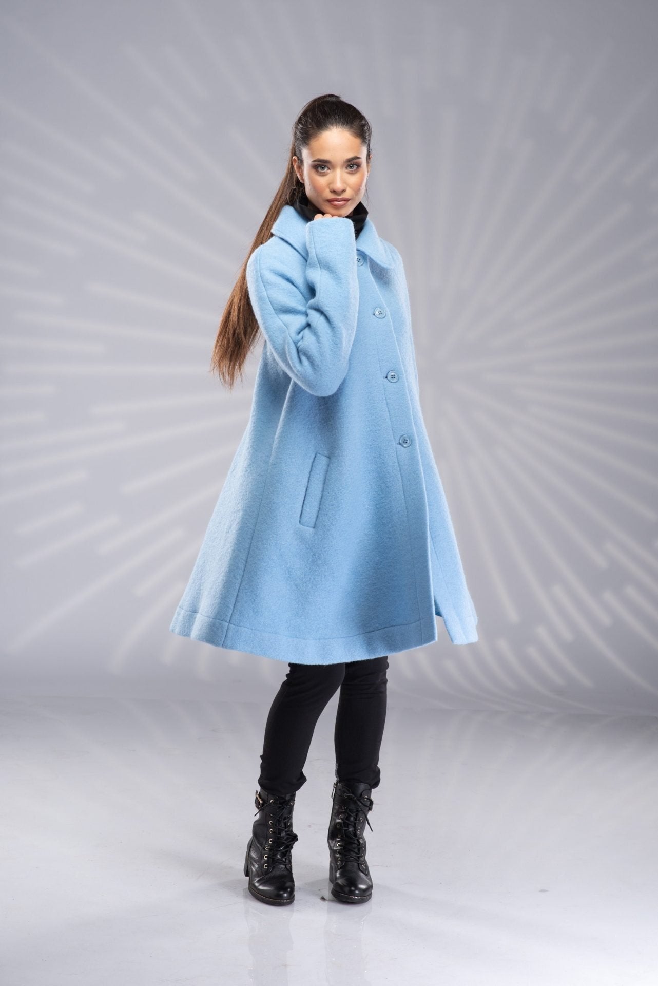 Wool Swing Plus Size Short Coat