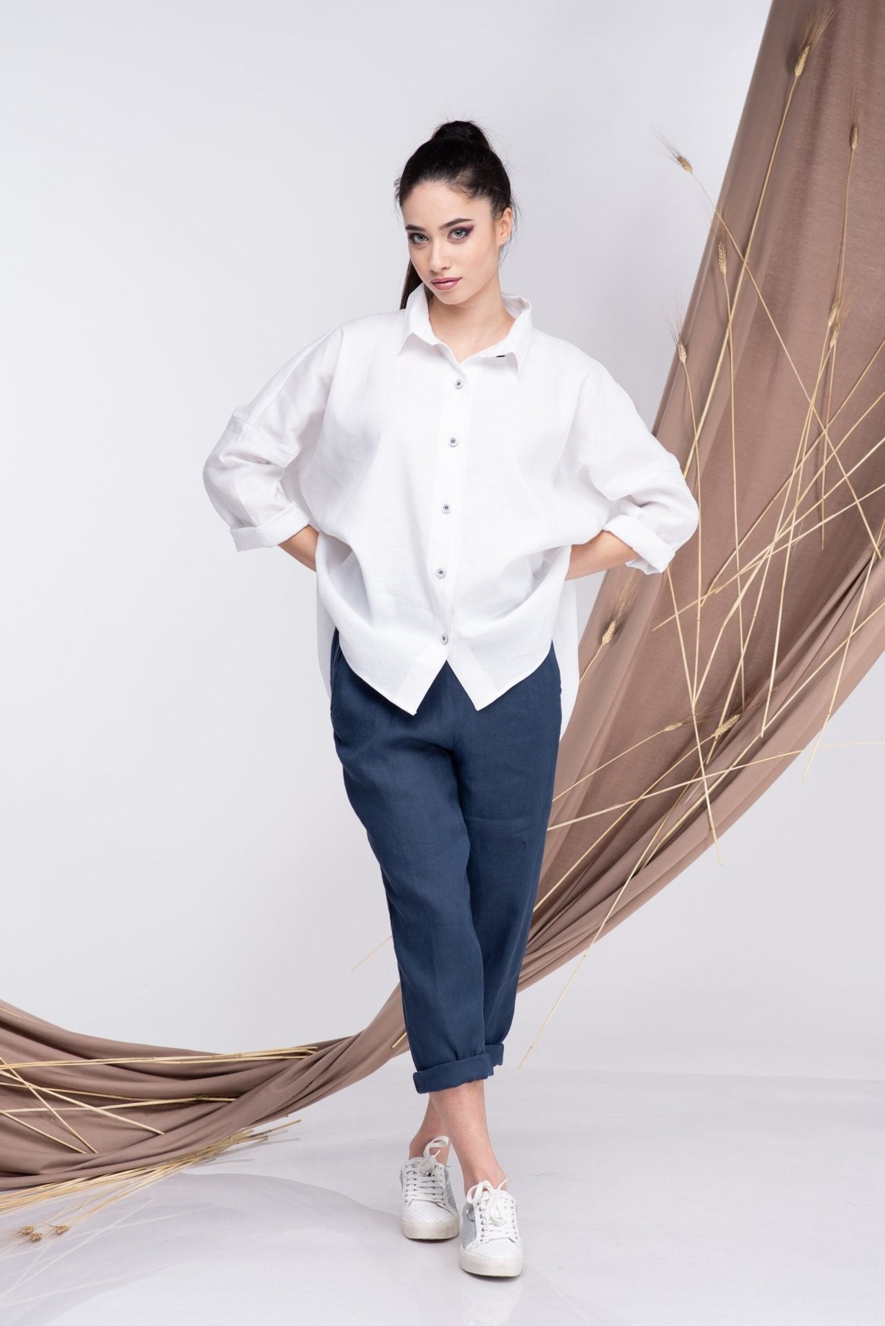 Linen Tapered Pants