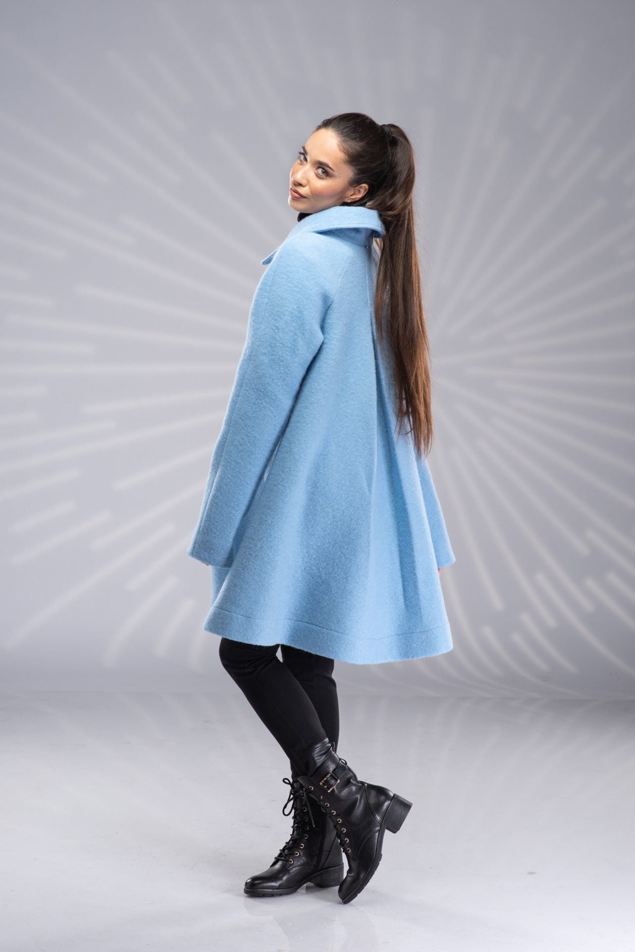 Wool Swing Plus Size Short Coat