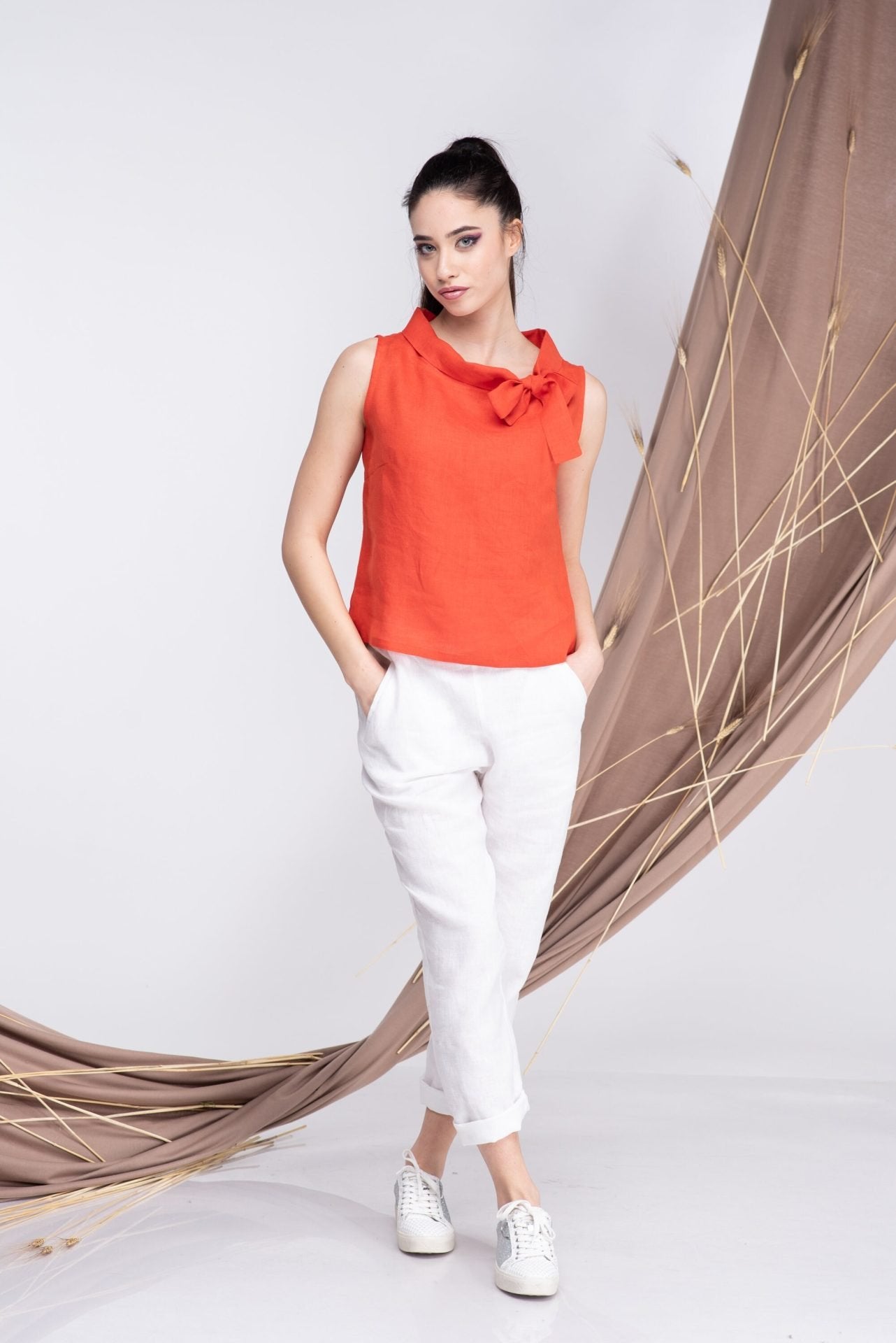 Linen Tapered Pants
