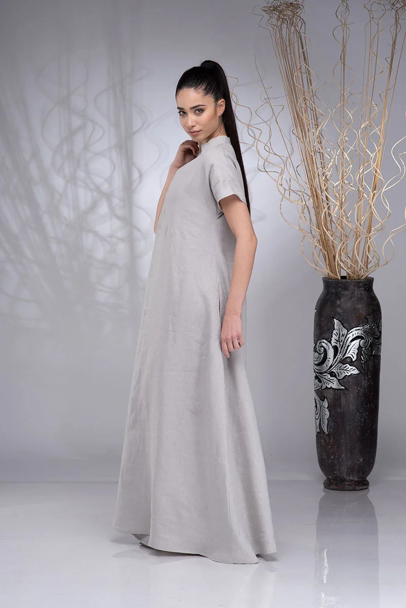 Linen Oversized Maxi Kaftan Dress with Pockets-Danellys-4.webp