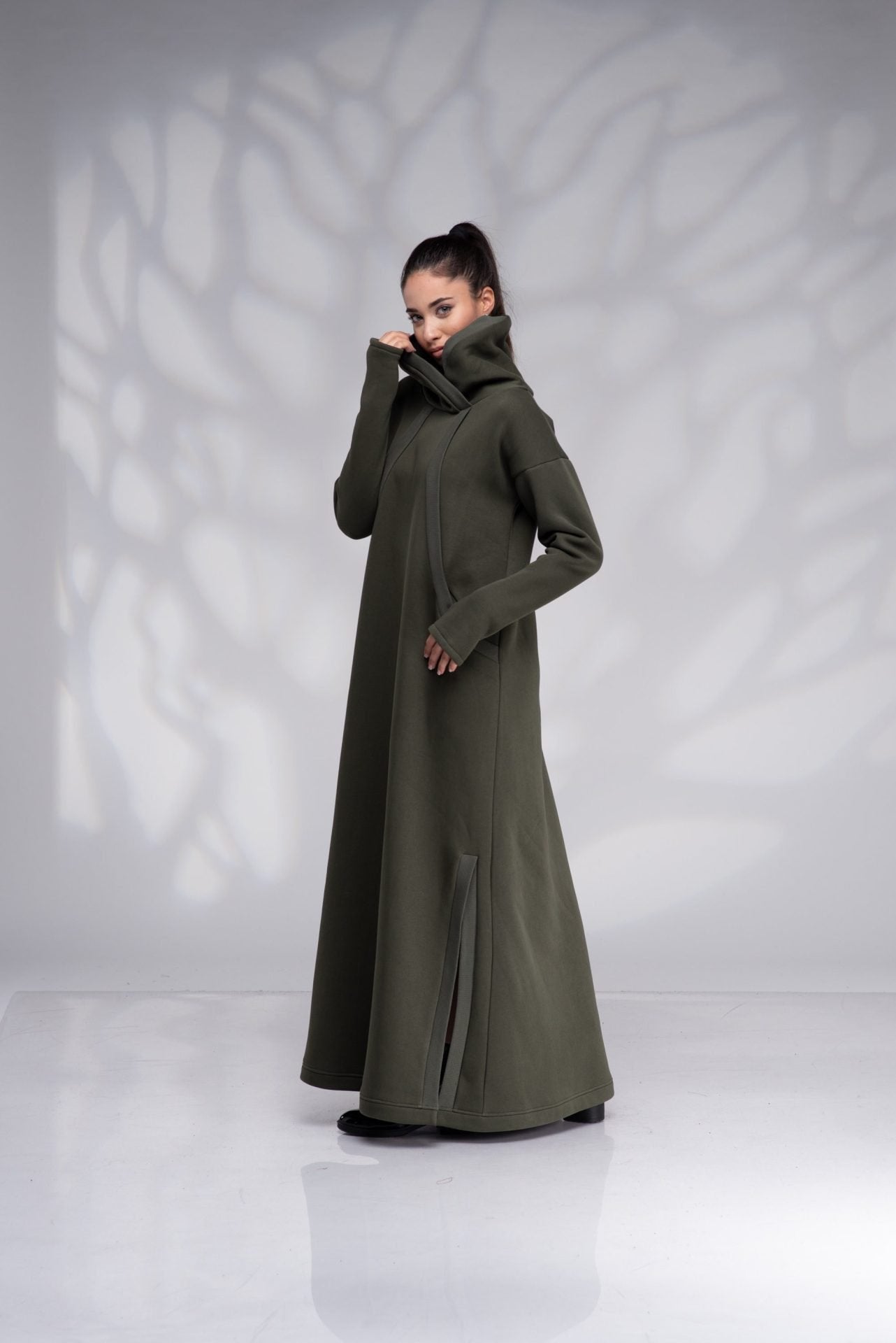 Long Maxi Winter Turtleneck Plus Size Sweatshirt Dress