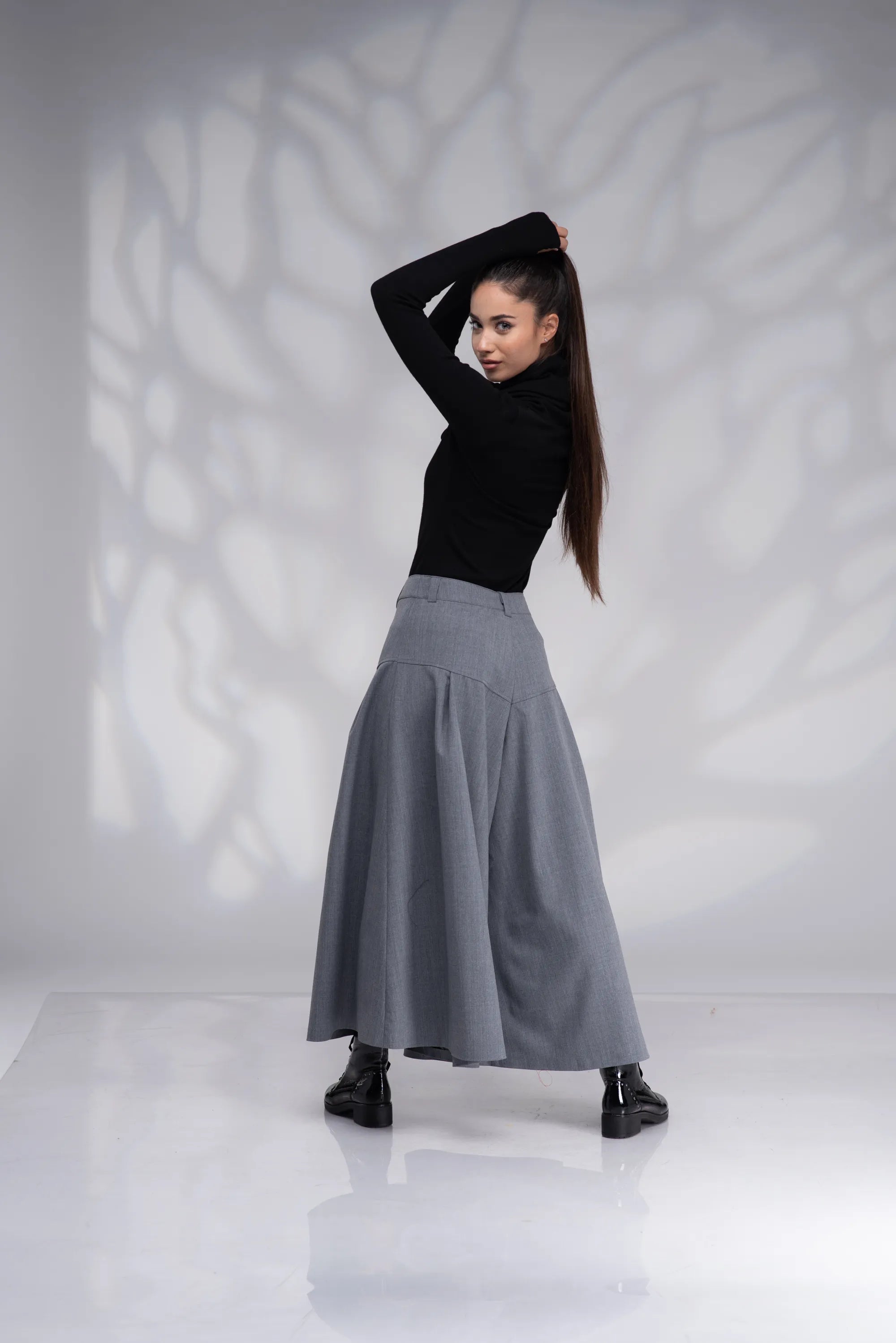Gray Wool Winter Wide Leg Palazzo Culottes-Danellys-3.webp