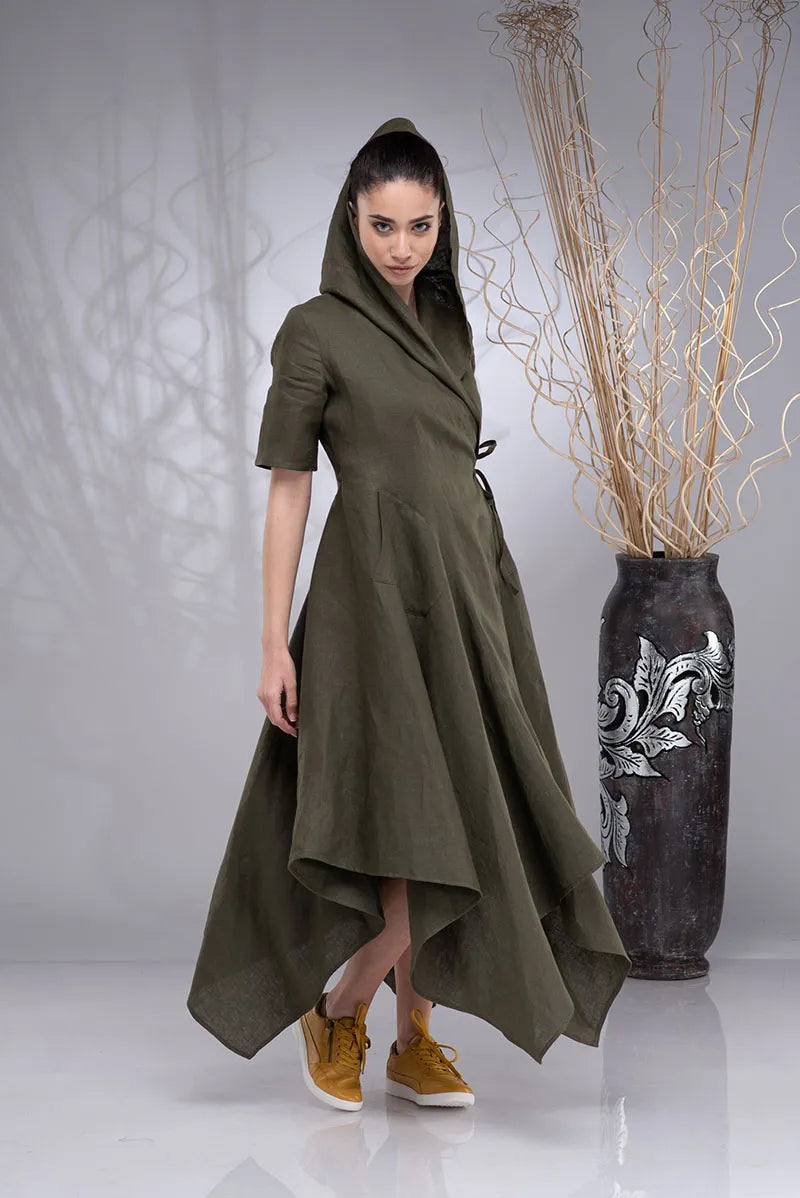 Long Wrap Linen Hooded Asymmetrical Dress-2.webp