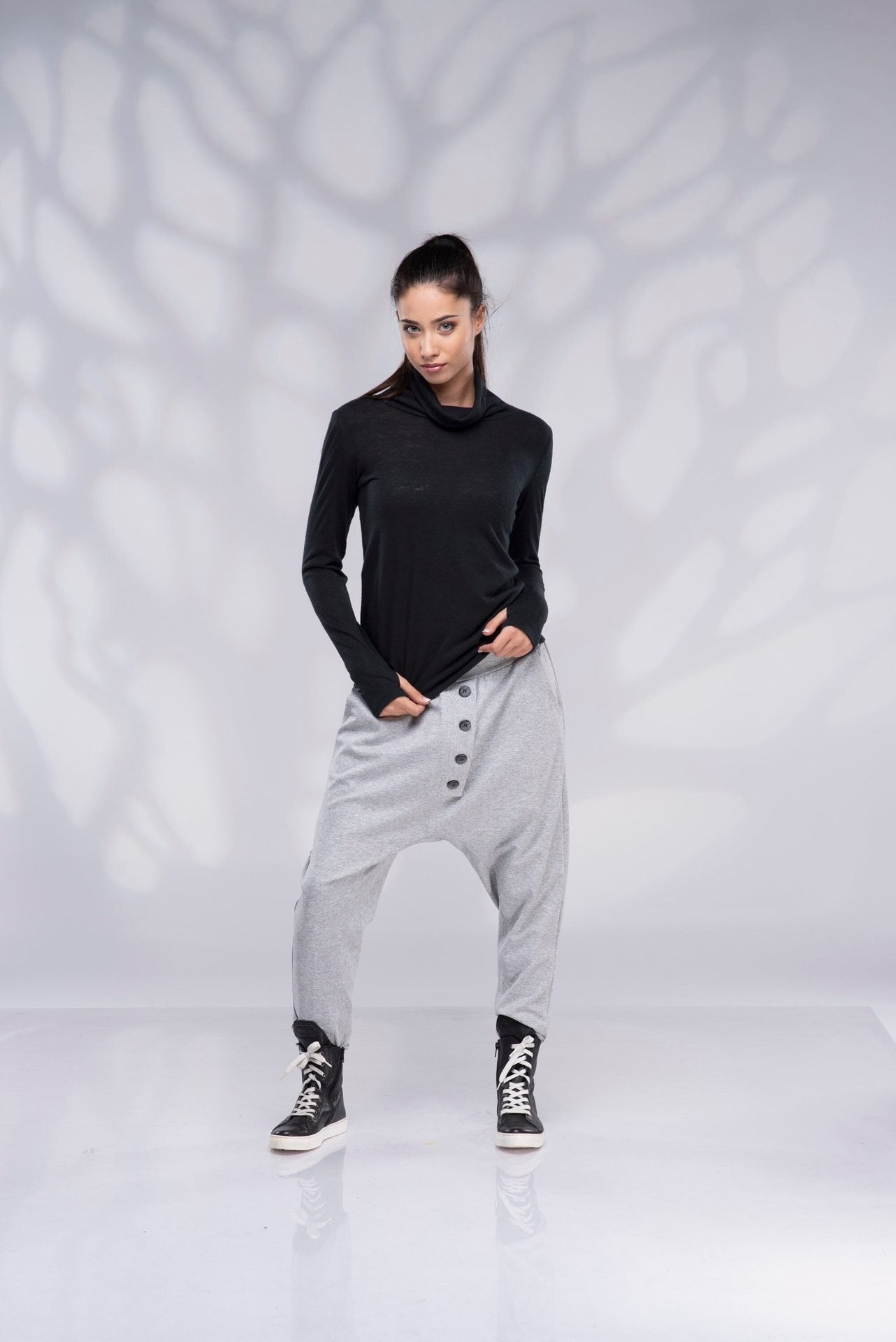 Plus Size Harem Wide Leg Pants with Pockets