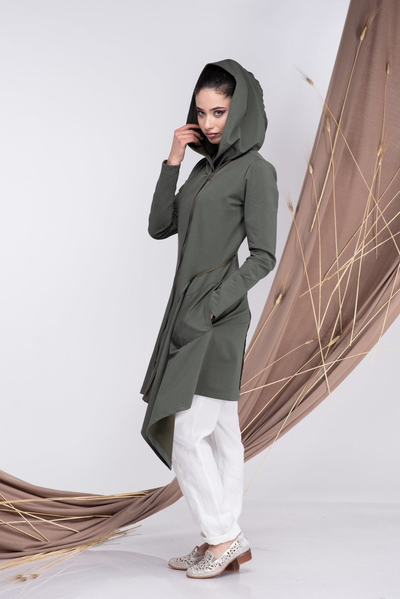 Khaki Elven Pixie Hoodie Jacket