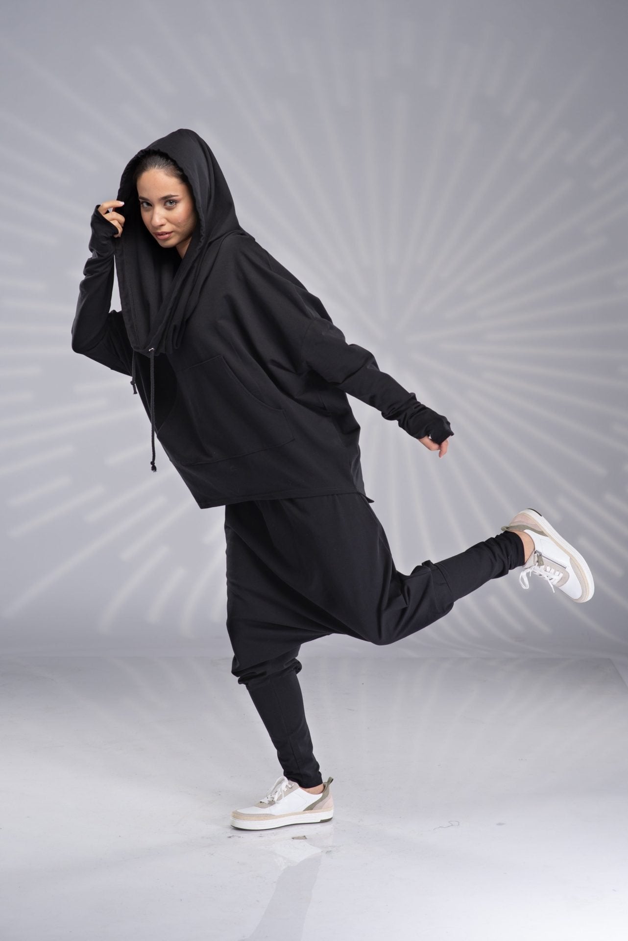 Big Hood Cowl Neck Oversized Loose Hoodie Sweatshirt