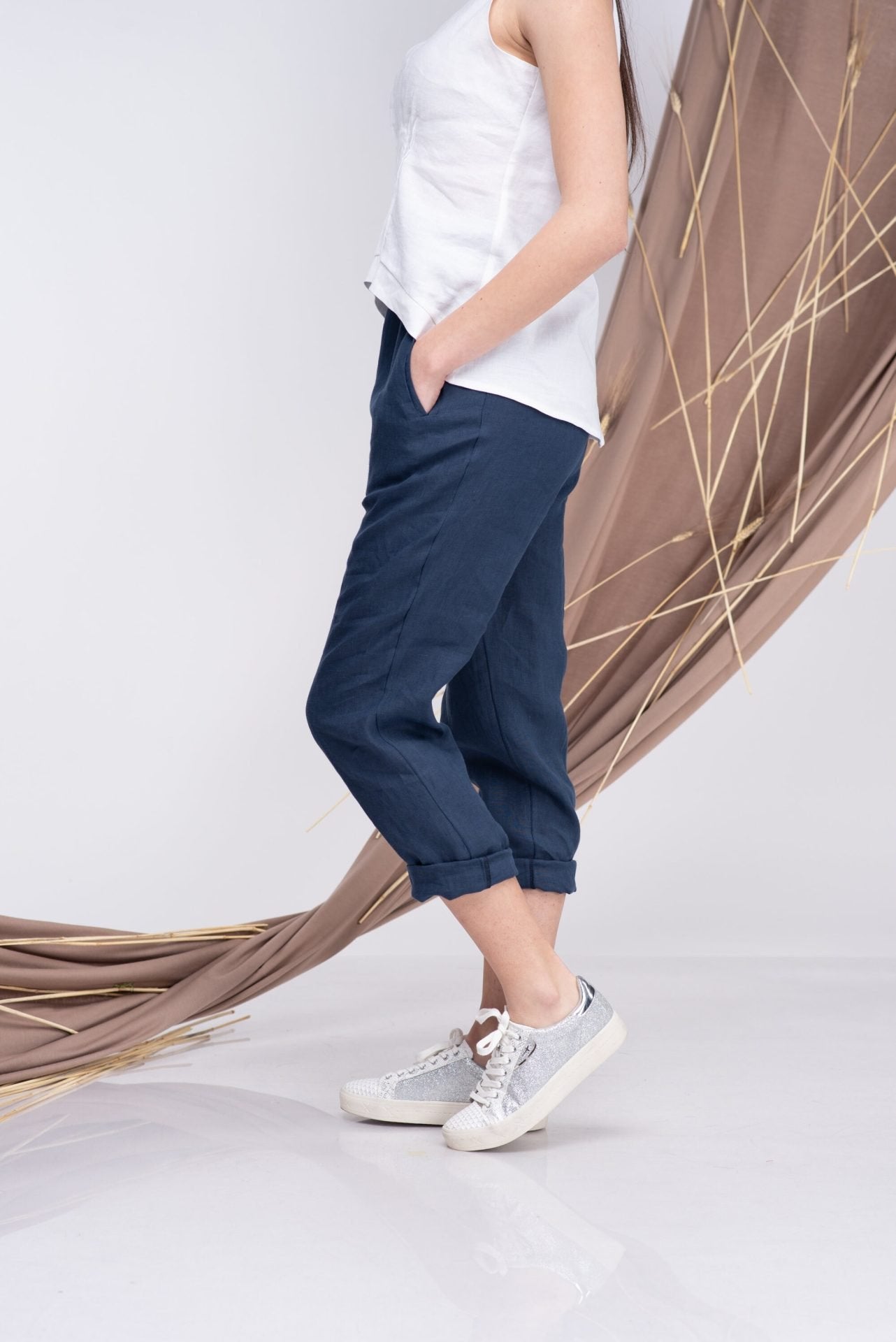 Linen Tapered Pants