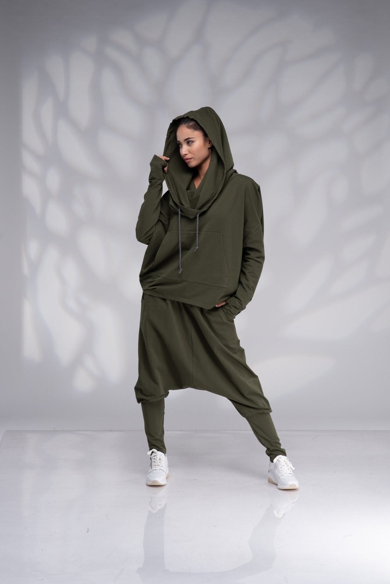 Khaki Harem Low Crotch Pluse Size Sport Baggy Pants