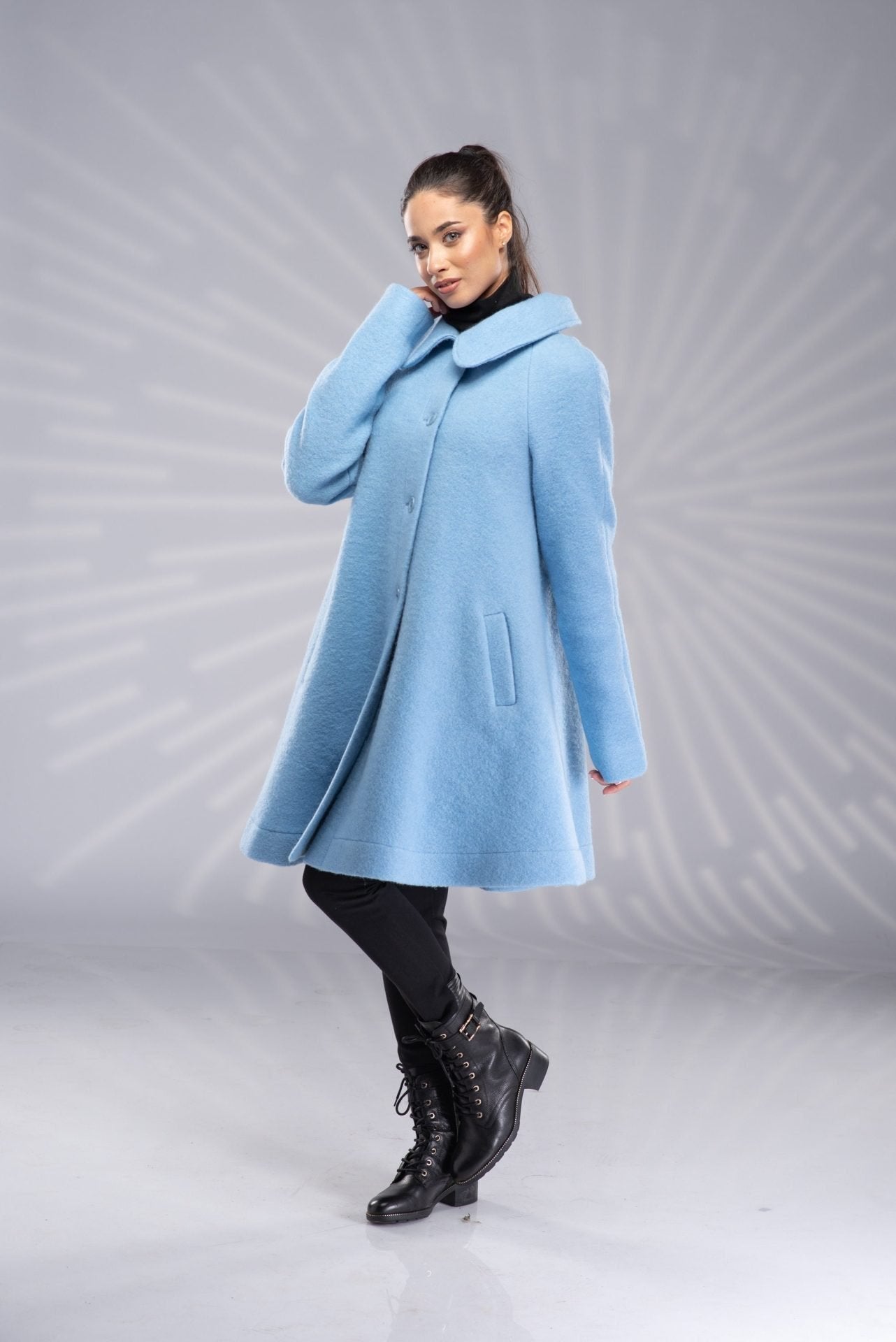 Wool Swing Plus Size Short Coat