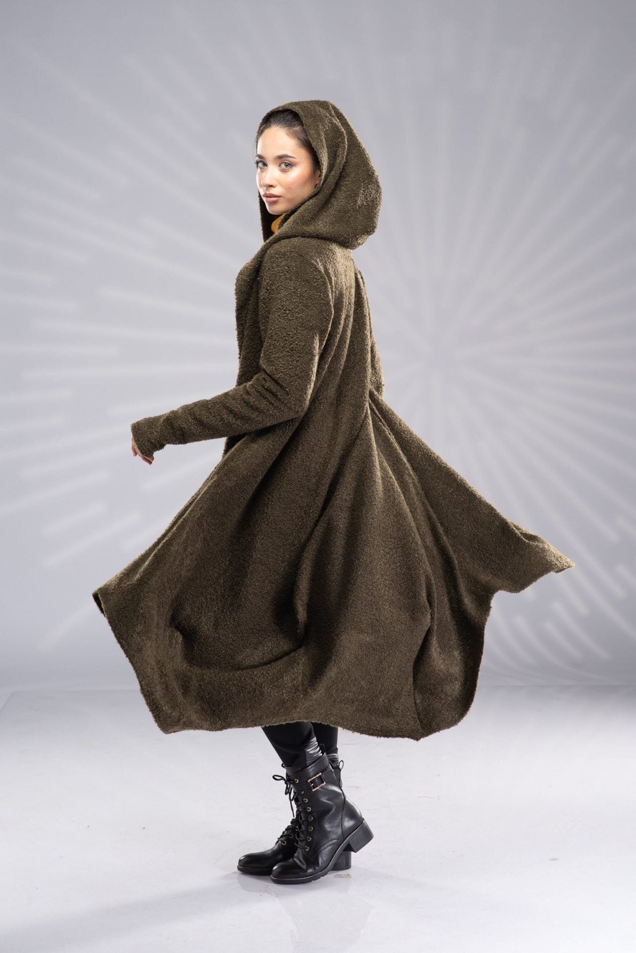 Long Hooded Sweater Coat