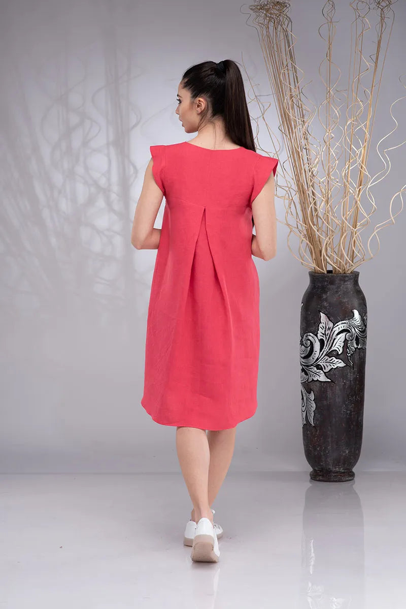 Linen Beach Boho Knee-Length Sleeveless Dress-5.webp