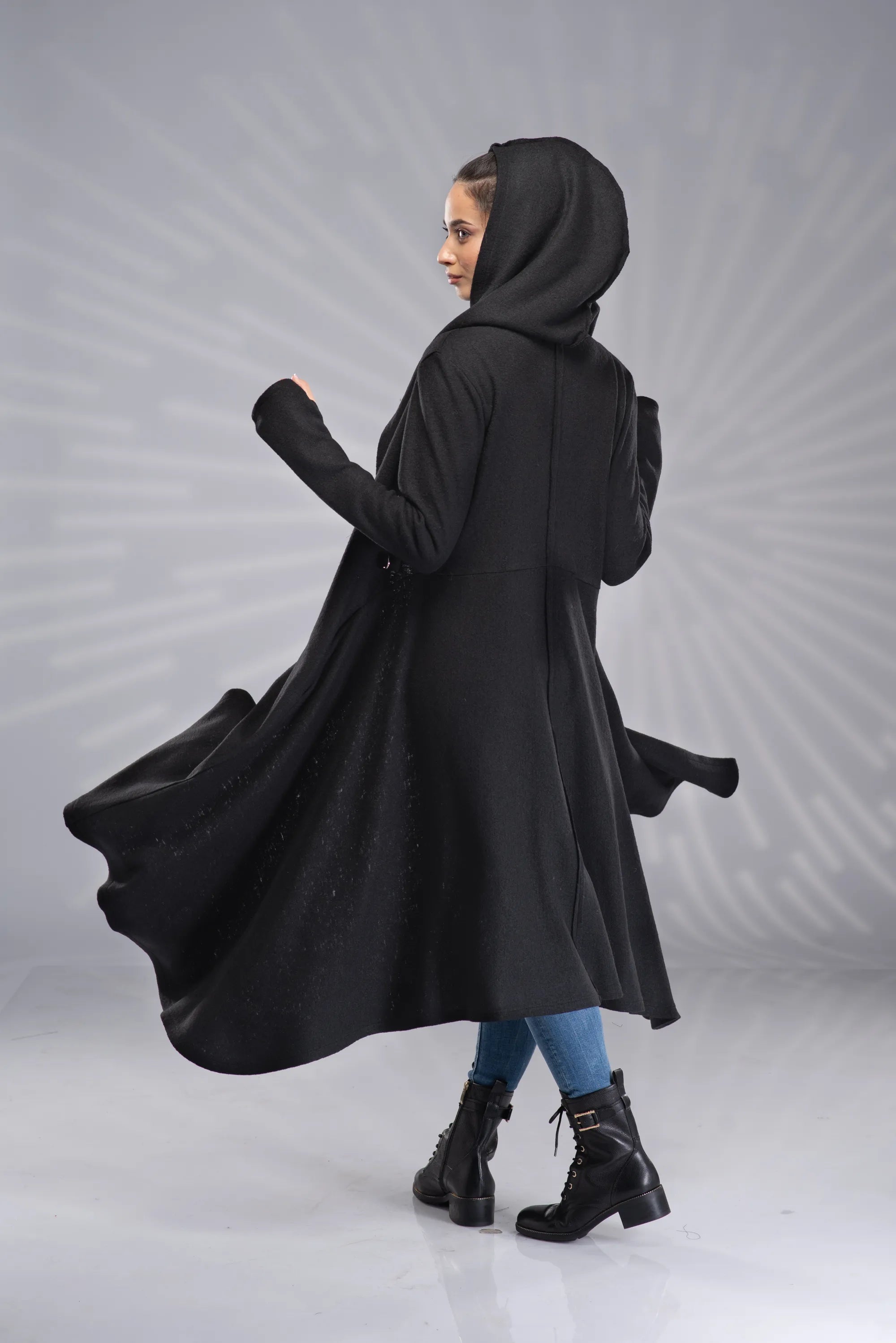 Hooded Cardigan Long Winter Sweater Cloak-Danellys-2.webp