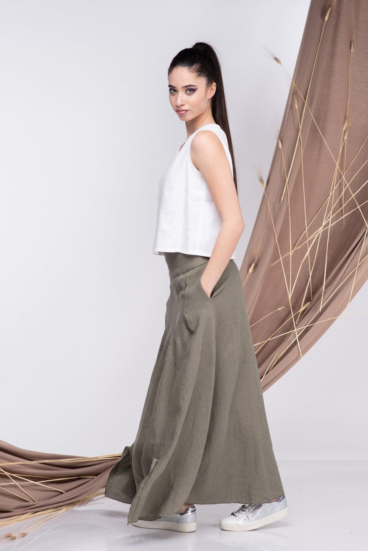 Linen Maxi Summer Long Skirt