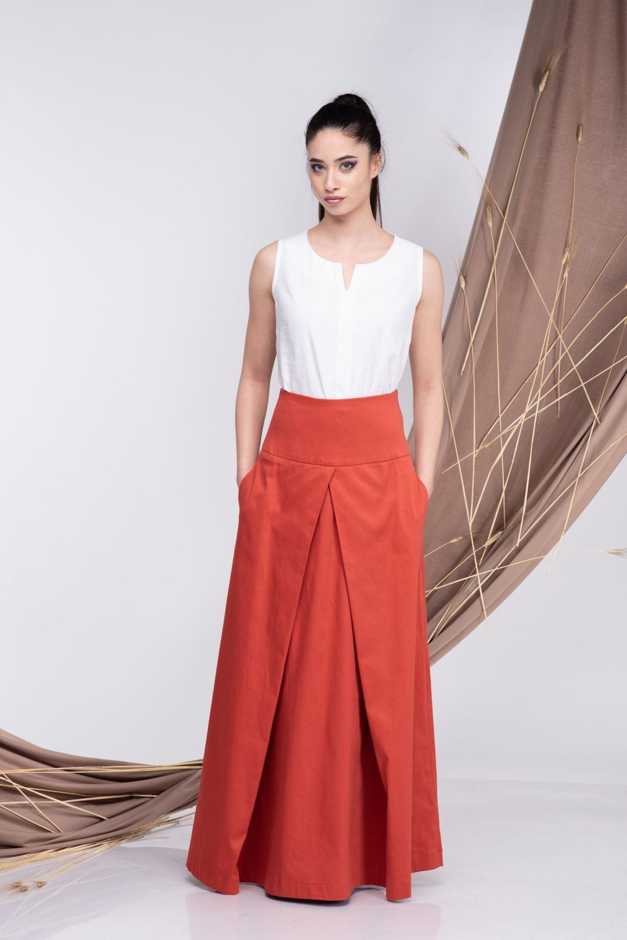 Long Maxi High Waisted Summer Skirt