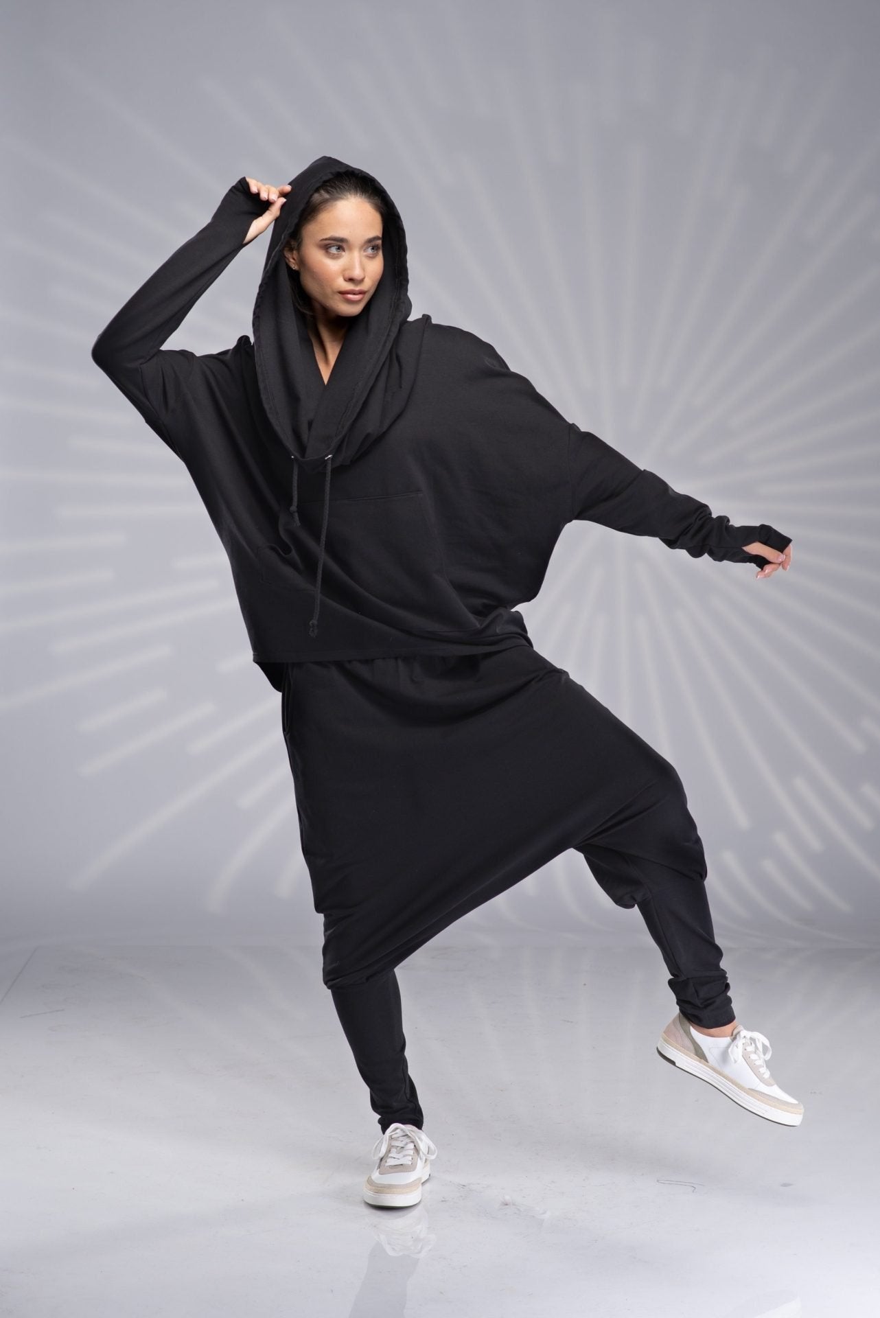 Big Hood Cowl Neck Oversized Loose Hoodie Sweatshirt