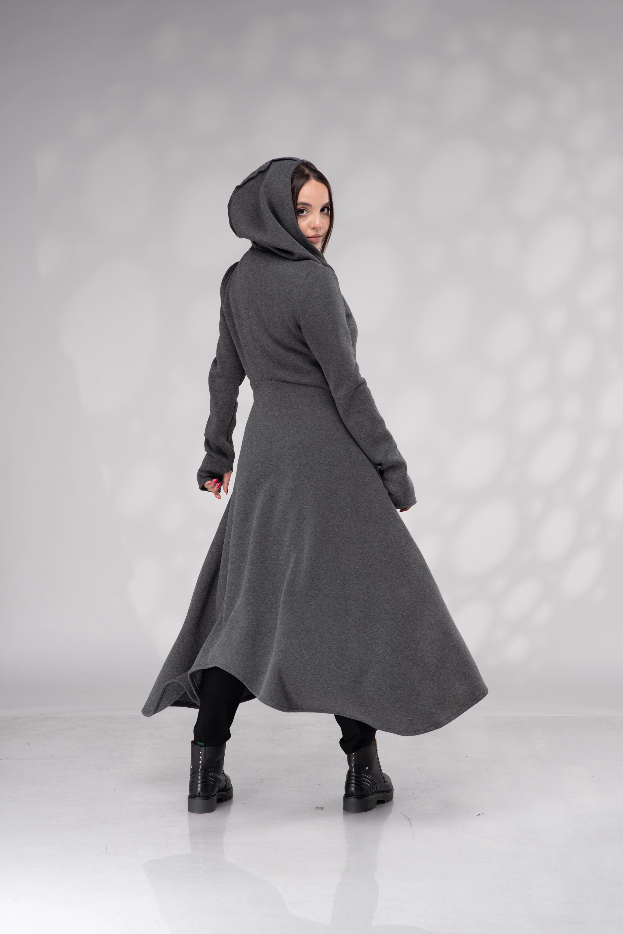 Long Cardigan Cloak with Hood Sweater Maxi Gothic Jacket-Danellys-4.webp