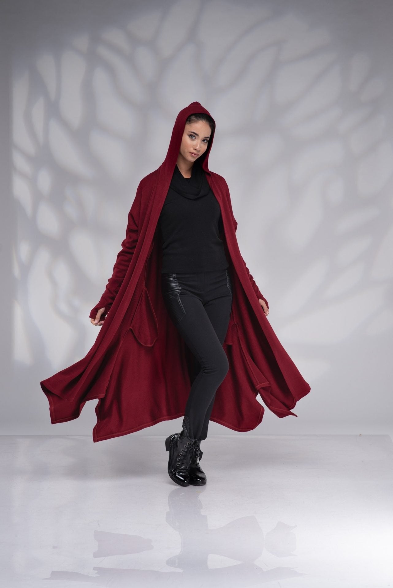Long Sweater Winter Cloak with Hood Elven Cape