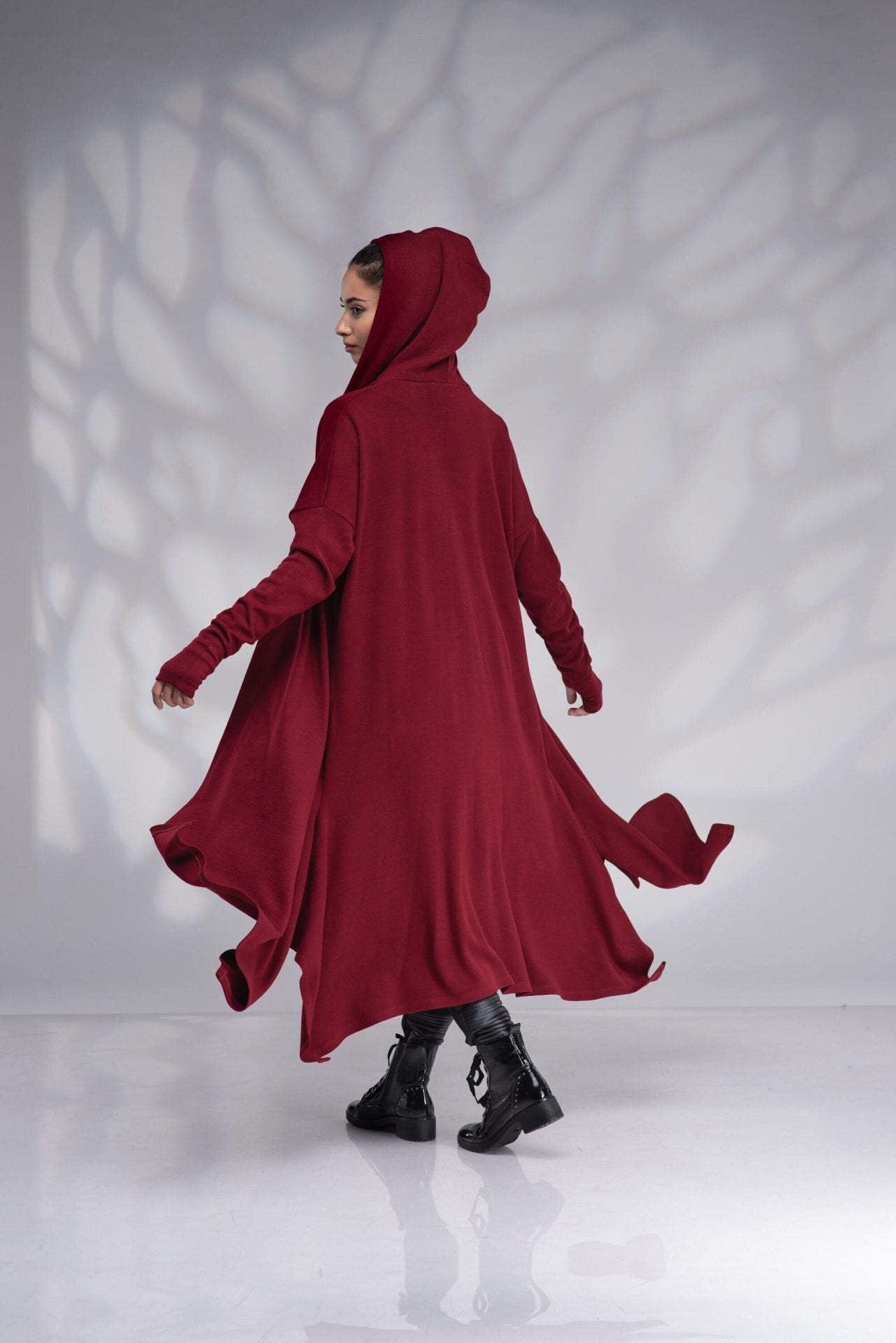 Hooded knit Wool Cloak Oversize Jacket