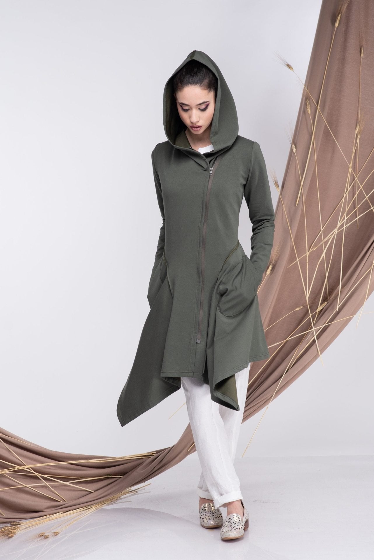 Khaki Elven Pixie Hoodie Jacket