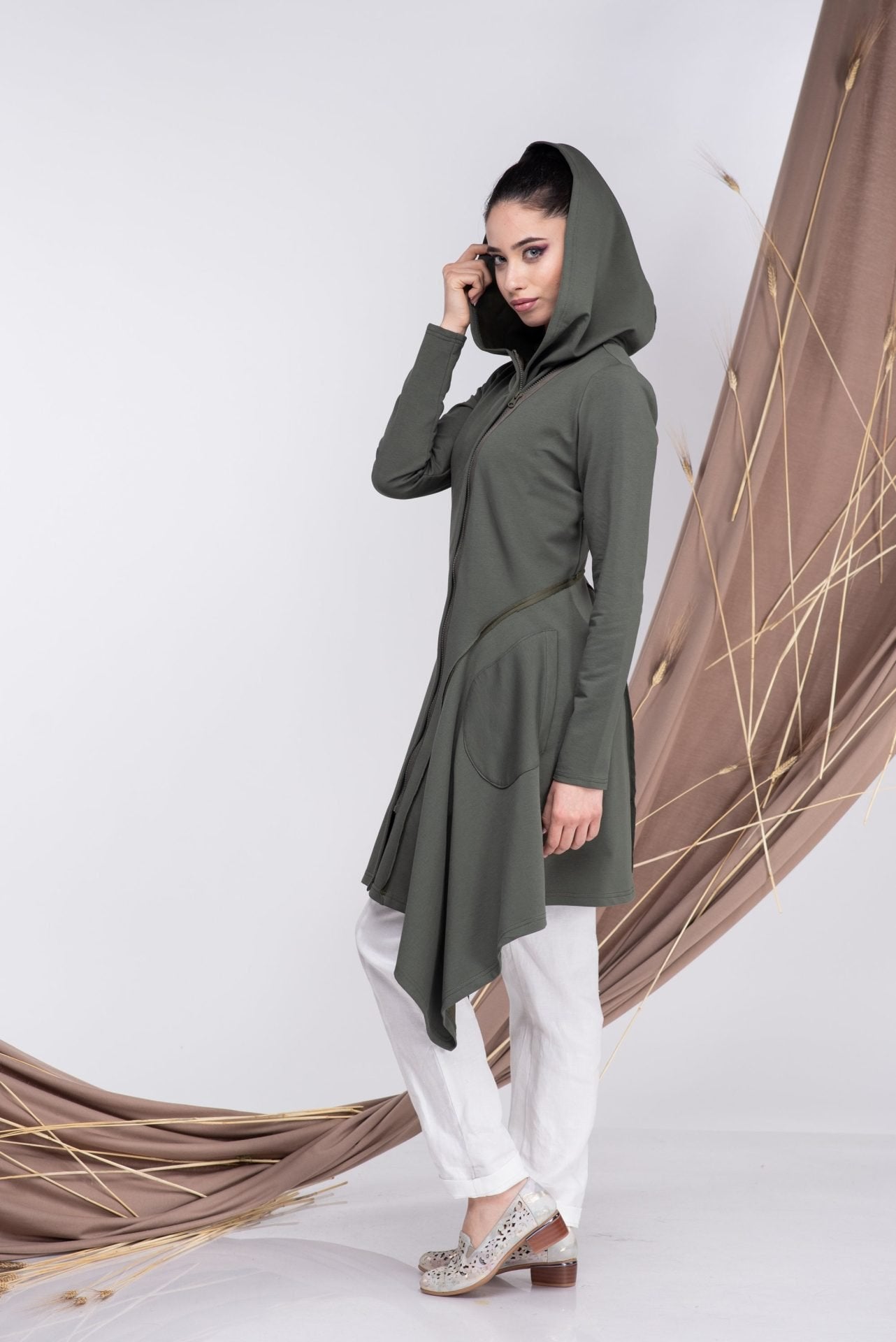 Khaki Elven Pixie Hoodie Jacket
