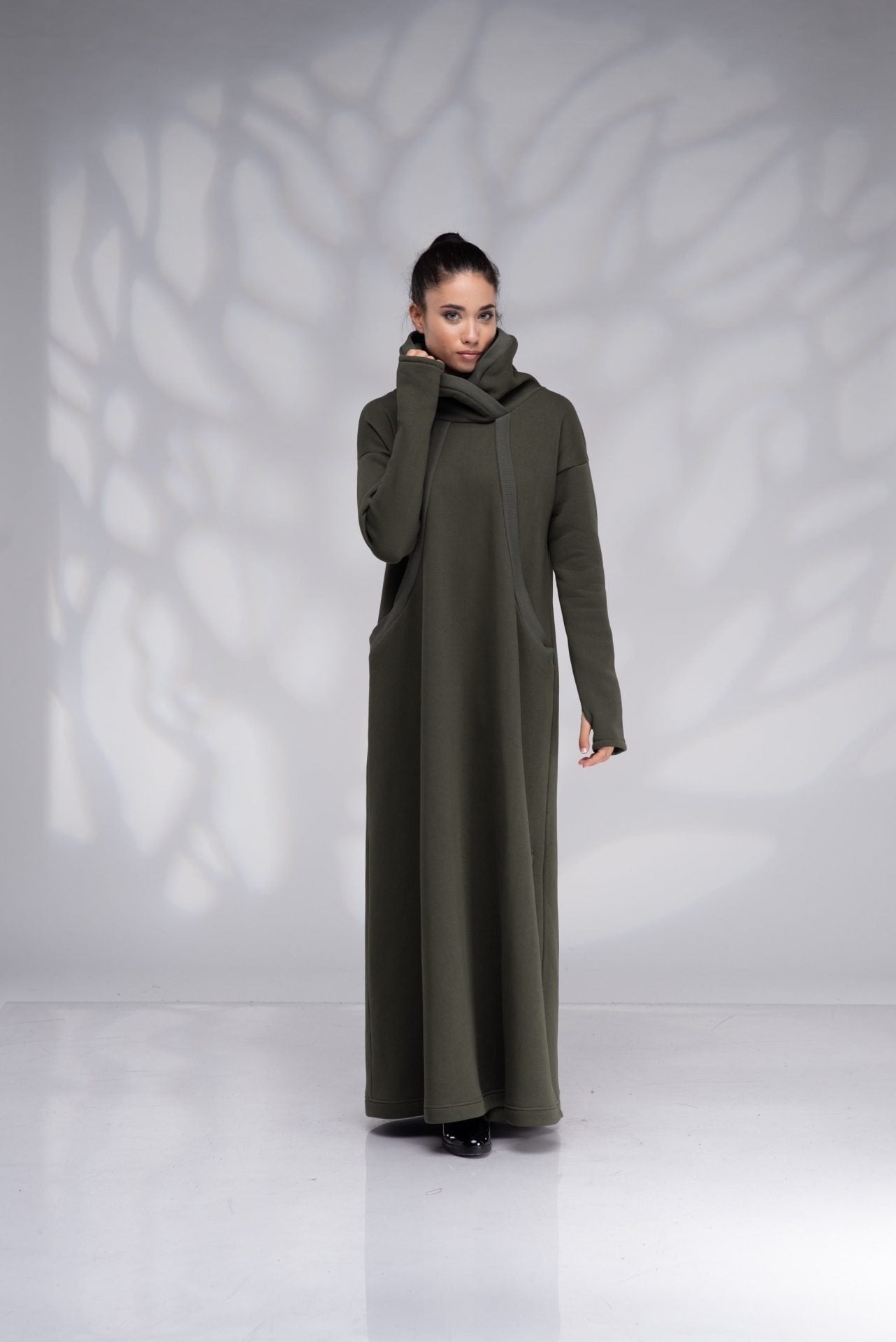 Long Maxi Winter Turtleneck Plus Size Sweatshirt Dress