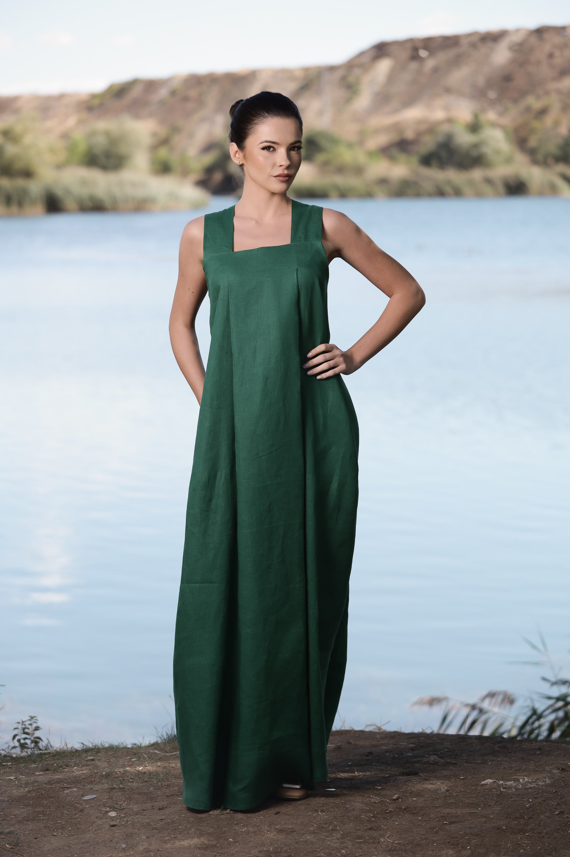 cross linen dress bou.design