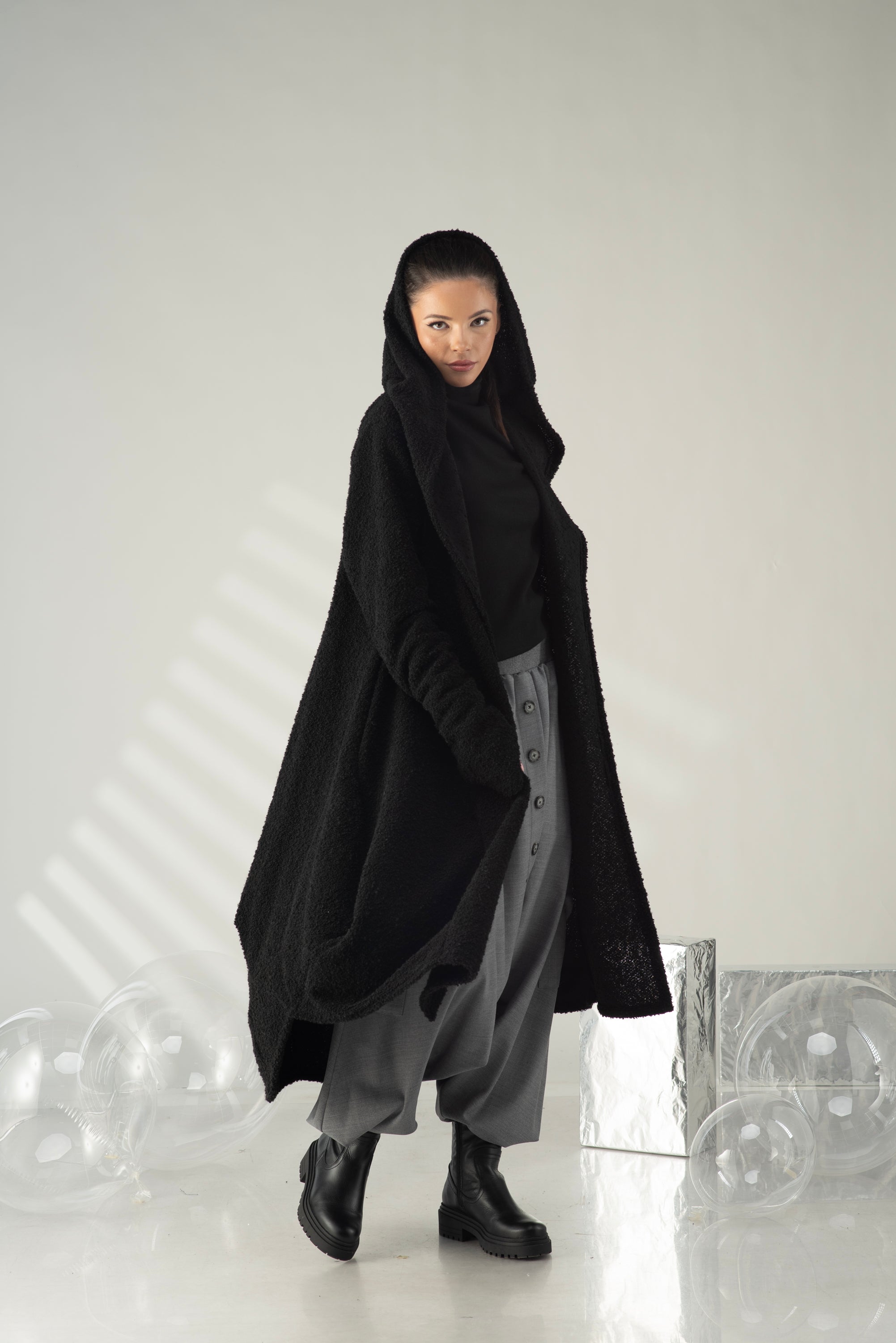 Hooded Long Cardigan Sweater