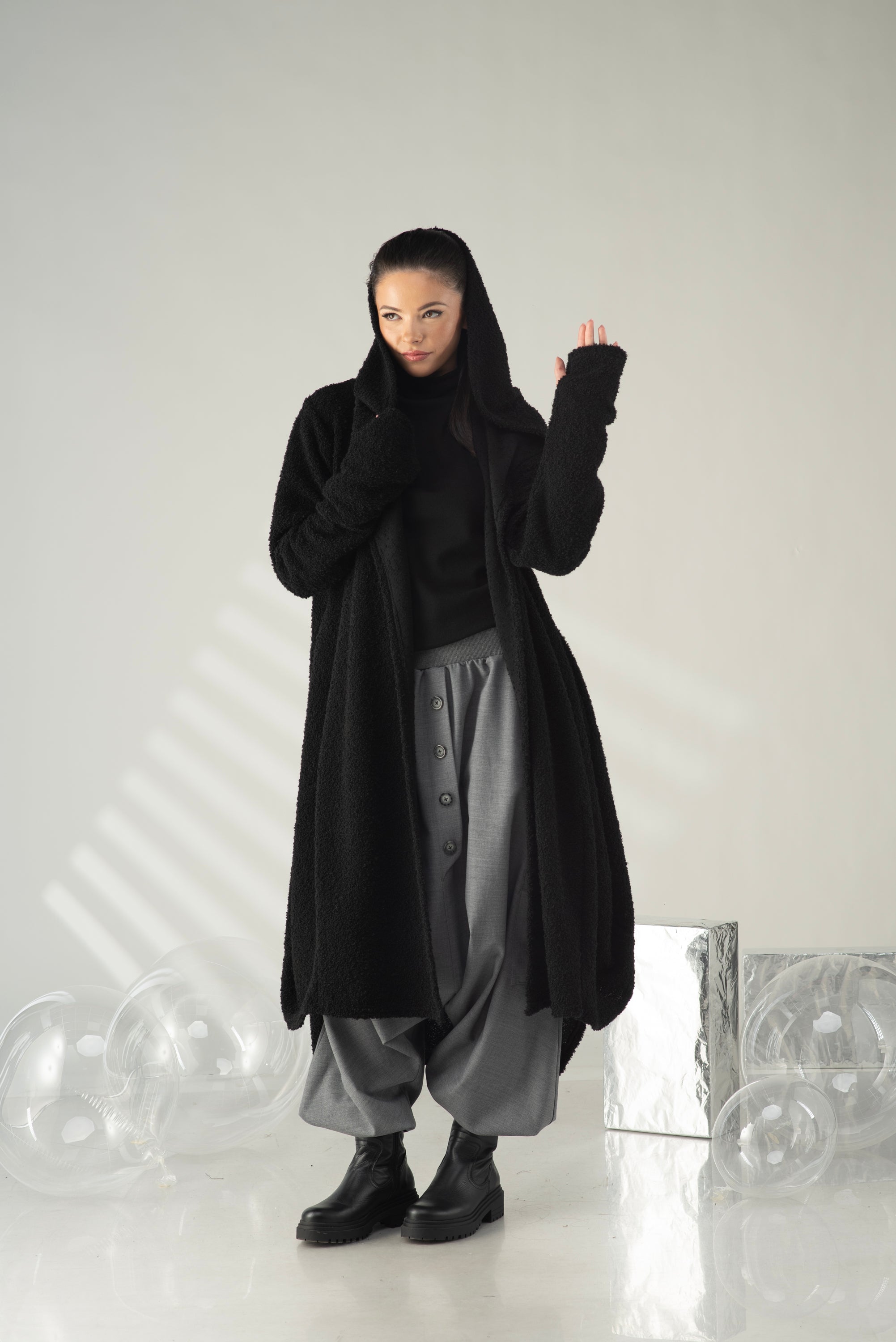 Hooded Long Cardigan Sweater