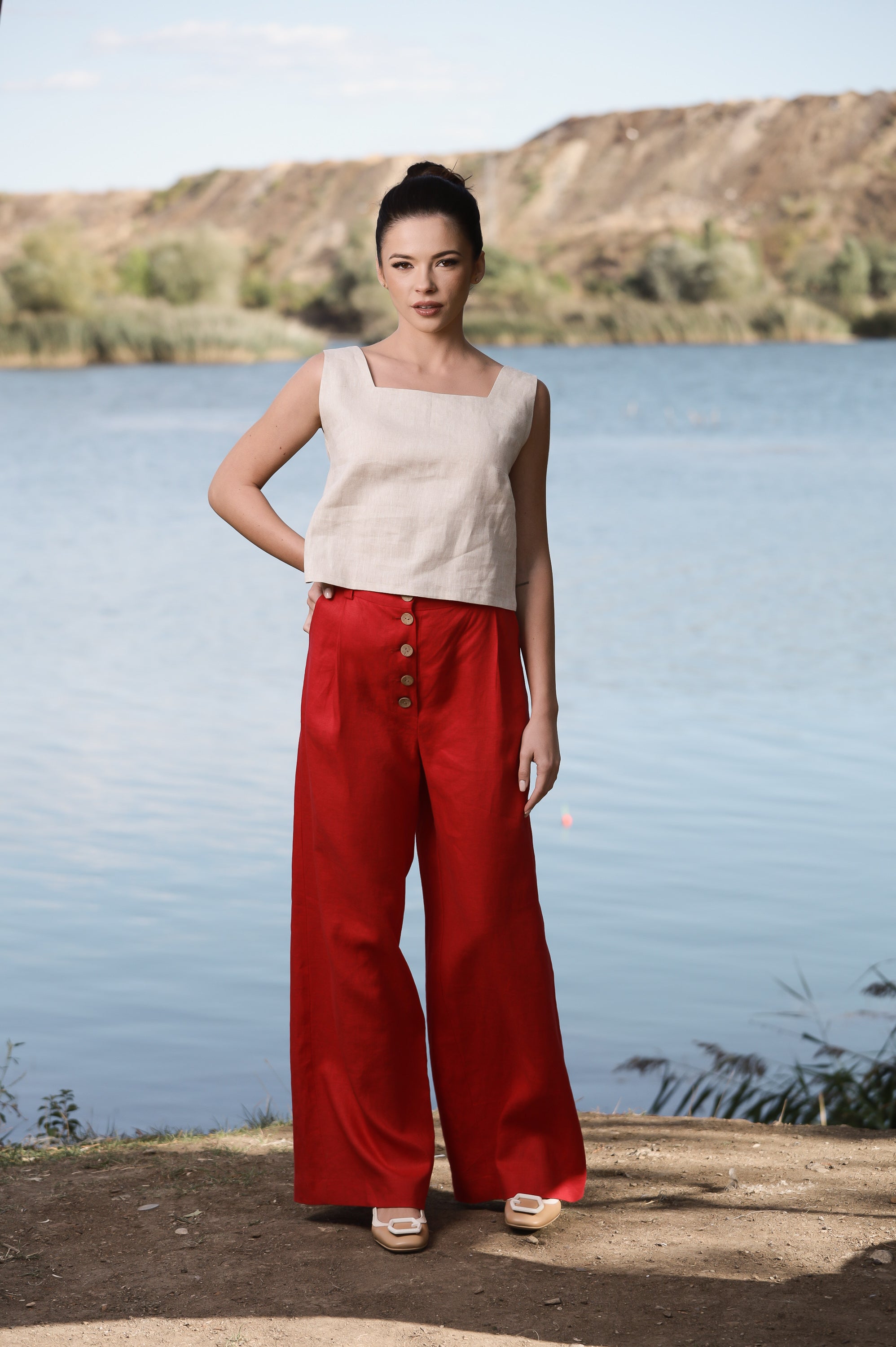 Wide Leg Linen Pants – High Waisted Linen Trousers for Women