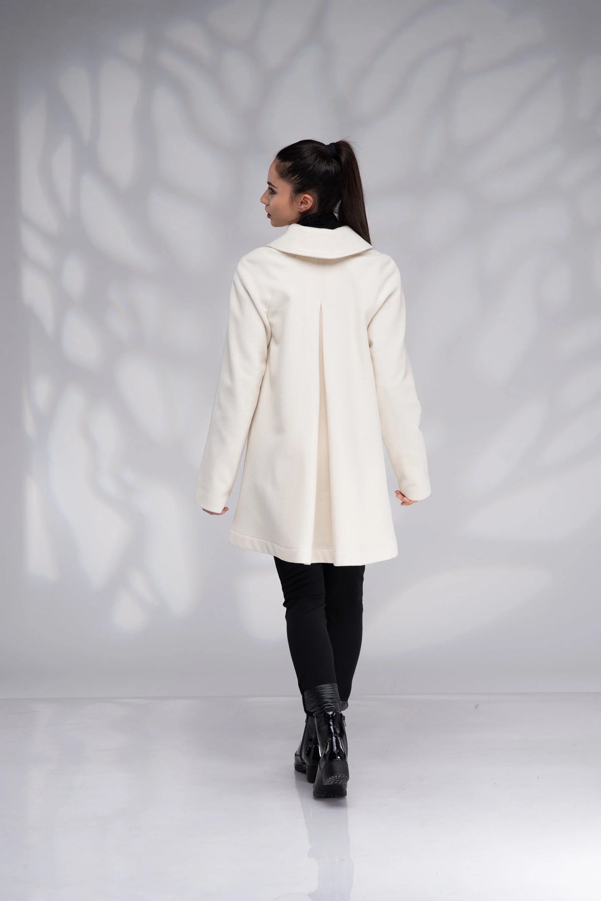 Wool Swing Coat Winter Plus Size White with Lining-Danellys.webp